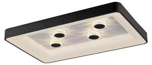 Plafoniera LED nera, telecomando dimmerabile, L 90,5 cm