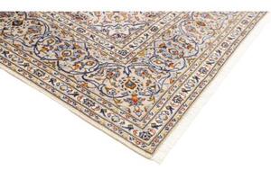 Tappeto Kashan Medaglione Floreale Avorio Blu 235x343 Cm