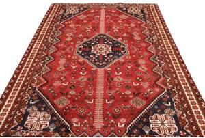 Tappeto Shiraz Fine Stilizzato Rosso Mattone Blu Scuro 208x315 Cm