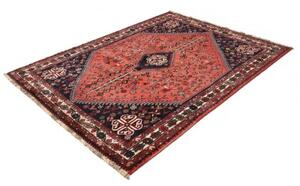 Tappeto Shiraz Fine Stilizzato Rosso Blu Scuro 162x218 Cm