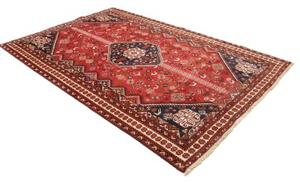 Tappeto Shiraz Fine Stilizzato Rosso Mattone Blu Scuro 208x315 Cm