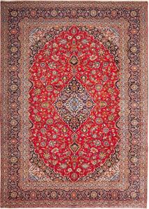 Tappeto Ardakan Medaglione Floreale Rosso Blu Scuro 274x388 Cm