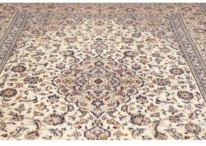 Tappeto Kashan Medaglione Floreale Avorio Blu 240x355 Cm
