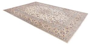 Tappeto Kashan Medaglione Floreale Avorio Blu 240x355 Cm