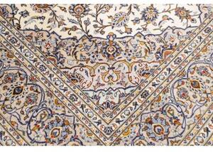 Tappeto Kashan Medaglione Floreale Avorio Blu 235x343 Cm
