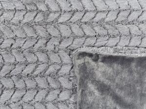 Coperta in poliestere grigio chiaro 200 x 220 cm copriletto decorativo in morbida pelliccia plaid Beliani