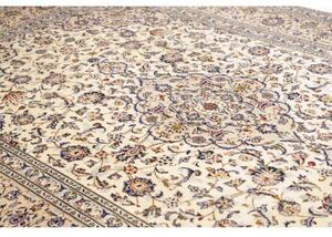 Tappeto Kashan Medaglione Floreale Avorio Blu 240x355 Cm