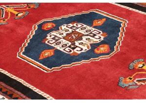 Tappeto Shiraz Fine Stilizzato Rosso Blu Scuro 150x206 Cm