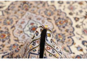Tappeto Kashan Medaglione Floreale Avorio Blu 235x343 Cm
