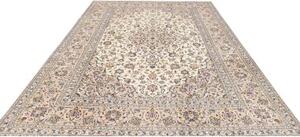 Tappeto Kashan Medaglione Floreale Avorio Blu 240x355 Cm
