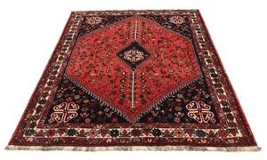 Tappeto Shiraz Fine Stilizzato Rosso Blu Scuro 162x218 Cm