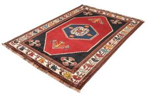 Tappeto Shiraz Fine Stilizzato Rosso Blu Scuro 150x206 Cm