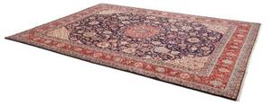 Tappeto Sarough Medaglione Floreale Blu Scuro Rosso 245x345 Cm