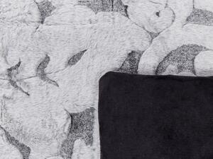 Coperta in poliestere grigio chiaro 150 x 220 cm morbido copriletto in pelliccia motivo floreale decorativo plaid Beliani