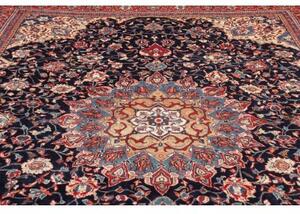 Tappeto Sarough Medaglione Floreale Blu Scuro Rosso 288x396 Cm