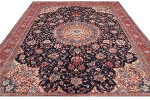 Tappeto Sarough Medaglione Floreale Blu Scuro Rosso 288x396 Cm