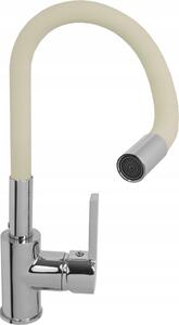 Granitan | FLEX - Rubinetto da cucina - Bocca flessibile - Effetto granito - Beige - Ottone - Carica Vetroceramica