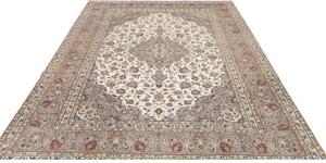Tappeto Kashan Medaglione Floreale Avorio Beige 207x300 Cm