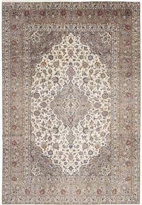 Tappeto Kashan Medaglione Floreale Avorio Beige 207x300 Cm