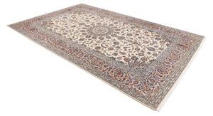 Tappeto Kashan Medaglione Floreale Avorio Blu 197x305 Cm