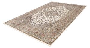 Tappeto Kashan Medaglione Floreale Avorio Beige 207x300 Cm