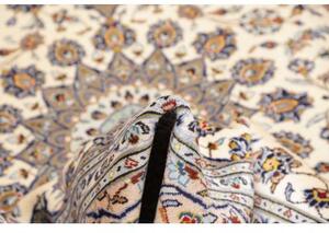 Tappeto Kashan Medaglione Floreale Avorio Blu 197x305 Cm