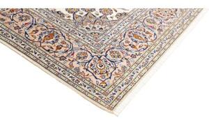 Tappeto Kashan Medaglione Floreale Avorio Blu 197x305 Cm