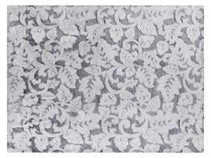 Coperta in poliestere grigio chiaro 150 x 220 cm morbido copriletto in pelliccia motivo floreale decorativo plaid Beliani