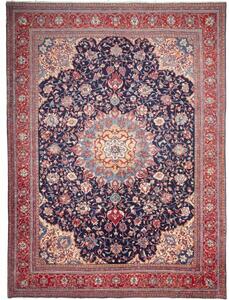 Tappeto Sarough Medaglione Floreale Blu Scuro Rosso 288x396 Cm
