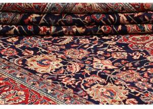 Tappeto Sarough Medaglione Floreale Blu Scuro Rosso 245x345 Cm