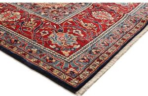 Tappeto Sarough Medaglione Floreale Blu Scuro Rosso 245x345 Cm