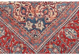 Tappeto Sarough Medaglione Floreale Blu Scuro Rosso 288x396 Cm
