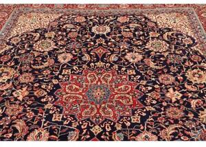 Tappeto Sarough Medaglione Floreale Blu Scuro Rosso 245x345 Cm