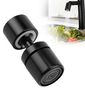 Aeratore per rubinetto cucina - 360 gradi - Acciaio inox 304 - Nero - M22 - Per risparmiare acqua