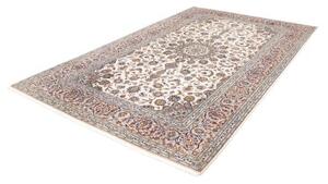 Tappeto Kashan Medaglione Floreale Avorio Blu 197x305 Cm