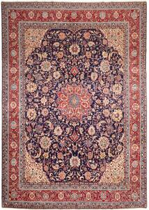 Tappeto Sarough Medaglione Floreale Blu Scuro Rosso 245x345 Cm