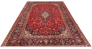 Tappeto Ardakan Medaglione Floreale Rosso Blu Notte 198x314 Cm