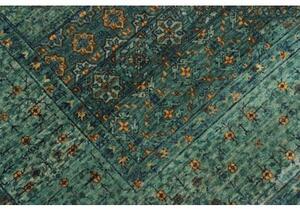 Tappeto Kairo Medaglione Verde Petrolio Ocra 169x233 Cm