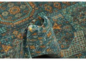 Tappeto Kairo Medaglione Verde Petrolio Ocra 169x238 Cm