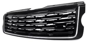 Griglia del paraurti anteriore - Range Rover Vogue L405 - Per modelli prodotti dal 2013 al 2017 - Design in stile 2023 - Con luci LED bianche - Finitura nera lucida - Senza emblema