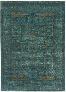 Tappeto Kairo Geometrico Verde Petrolio Ruggine 146x208 Cm