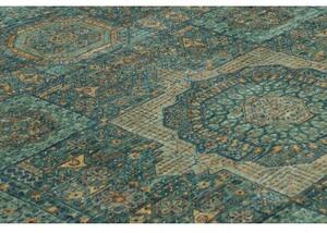 Tappeto Kairo Medaglione Verde Petrolio Ocra 169x233 Cm