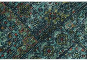Tappeto Kairo Geometrico Verde Petrolio Ruggine 146x208 Cm