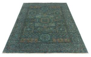 Tappeto Kairo Geometrico Verde Petrolio Ruggine 146x208 Cm