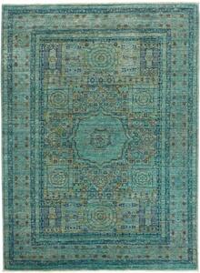 Tappeto Kairo Geometrico Verde Petrolio Blu Scuro 128x178 Cm