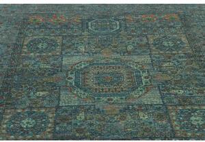 Tappeto Kairo Geometrico Verde Petrolio Ruggine 146x208 Cm