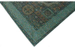 Tappeto Kairo Medaglione Verde Petrolio Ocra 169x238 Cm