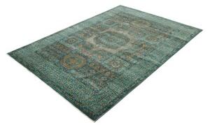 Tappeto Kairo Medaglione Verde Petrolio Ocra 169x238 Cm