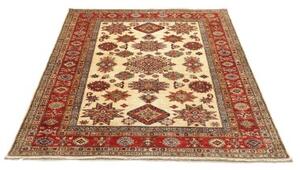 Tappeto Kazak Fine Geometrico Avorio Rosso 153x195 Cm