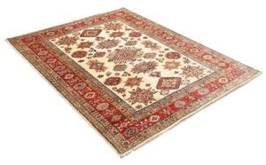 Tappeto Kazak Fine Geometrico Avorio Rosso 153x195 Cm